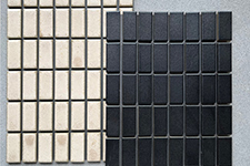 Japanese ceramic tile Photo:Warm Beige 6914　Solid Black 6354　Custom made